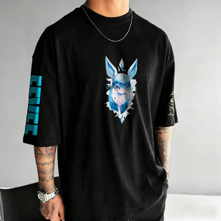 Pokémon Anime Trendy Hip Hop T-shirt 2025 Unisex Summer New Japanese Harajuku Casual Loose Plus Size Family Short Sleeved Top