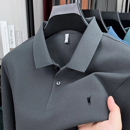 2025 New 100% Cotton High-end Brand Men's Long-sleeved Polo Shirt Autumn Fashion New Luxury Original Embroidery Top Golf T-shirt