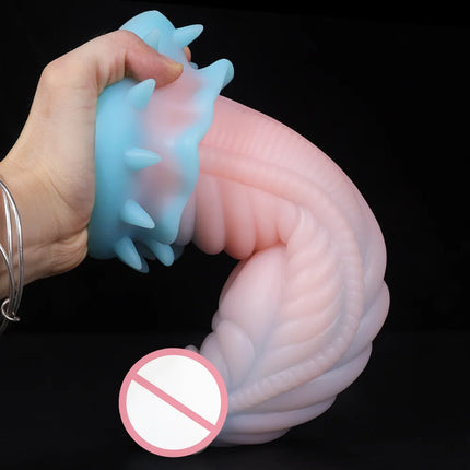 Extra Large Soft Peculiar Extend Anal Plug Strong Suction Cup Liquid Silicone Material Barbed Base New Style Masturbation Dildo