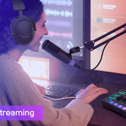 FIFINE Gaming Audio Mixer,Streaming 4-Channel RGB Mixer with XLR Microphone Interface,for Game Voice,Podcast,AmpliGame SC3