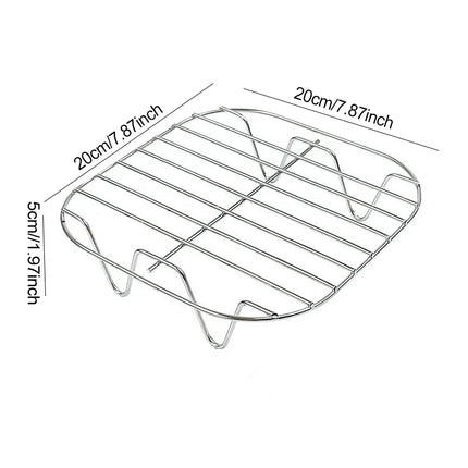 Air Fryer Universal Accessories Metal Oven Air Fryer Racks For Baking Stackable Grill Skewer Rack Fit All Airfryer 4.2Qt - 5.8Qt