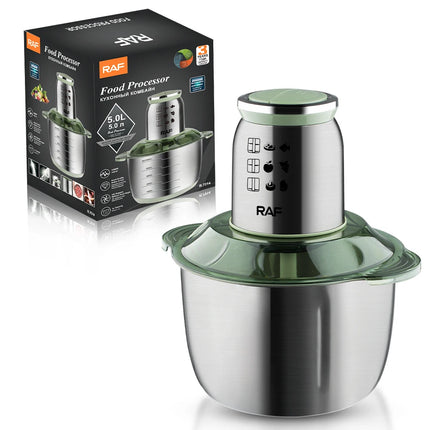 5L 1000W Electric Meat Grinder Stainless Steel Chopper Meat Mincer Blender Machine for Kitchen Food Processor Mixer 220V