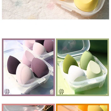 4pcs Makeup Sponge Cosmetic Puff Dry and Wet Combined Cosmetic Egg Women Foundation Powder Puff Bevel Cut Makeup Sponges
