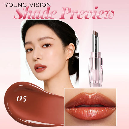 6 Colors Crystal Glossy Lipstick - Moisturizing Tinted Lip Balm,  Shimmer, Transparent Tube, Long-Lasting Hydration,