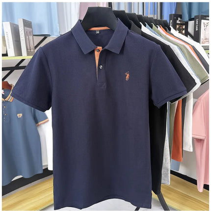 Luxury brand, 100% cotton, short sleeve polo shirt, new summer trend, Paul pony embroidery, T-shirt, business, golf, casual men's wear