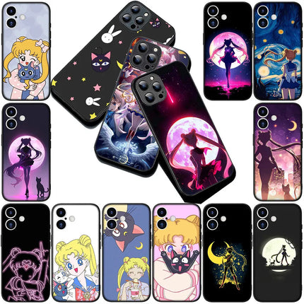 Casing Phone Cover for Samsung Galaxy S22 S21 S20 FE Ultra Plus A07 A17 A15 A16 A25 A57 A37 Case  S-SailorS Anime Girl Moons