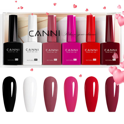 9ml CANNI Gel Nail Polish HEMA FREE TPO FREE Round Brush Gorgeous Color Soak Off UV LED Semi Permanent Gel Varnish Winter Nails