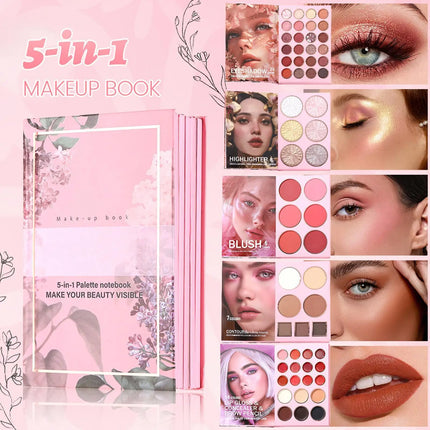 Makeup Book Palette 6 Colors Concealer 24 Colors Eyeshadow Palette Shimmer Matte Highly Pigmented Blendable Lasting Eyeshadow