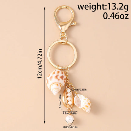 Fashion Summer Beach Shell Keychain Women Girls Conch Key Ring Pendants for Handbag DIY Handmade Jewelry Gifts