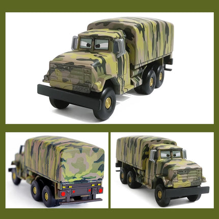 Disney Pixar Cars Characters Private Andy Gilsdale Snow Desert Oasis Version Army Truck Alloy Diecast Model Truck Toy Kids Gifts
