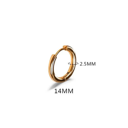 LATS 2024 New Simple Stainless Steel Small Hoop Earrings for Women Men 8mm To 20mm Round Cartilage Ear Piercing Fashion Jewelry