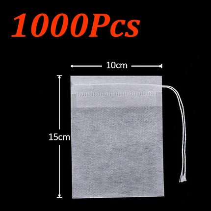 1000-100Pcs Disposable Tea Bags Empty Scented Tea Filter Bags Paper with Drawstring for Coffee Herb Loose Tea Kitchen Tools