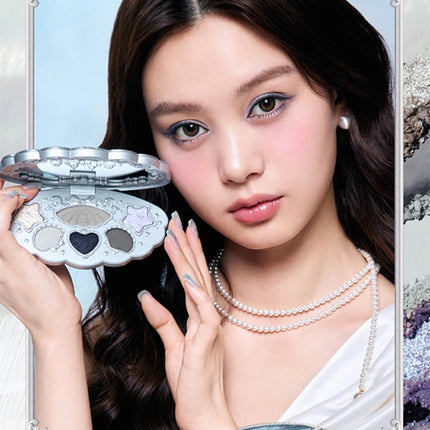 Flower Knows Shell Pearl Collection 6Colors Matte Pearl Sea Eyeshadow Palette Metallic High-Pigment Long-lasting Eye Makeup