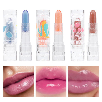 Febble Color Changing Lip Balm Moisturizing Hydrating Lip Gloss 3 Color Plumping Lip Care Makeup For Autumn And Winter