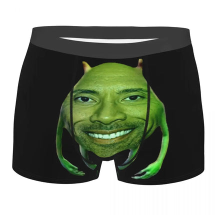 Custom Male Cool The Rock Dwayne Meme Underwear American Actor Johnson Boxer Briefs Stretch Shorts Panties Underpants