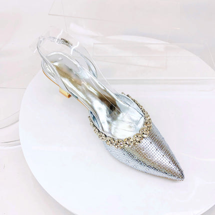 Insightlink Lady High Heels Crystals Shoes and Bag Set Rhinestone Handbag with Sandals for Wedding Gems Clutch Purse with Shoes