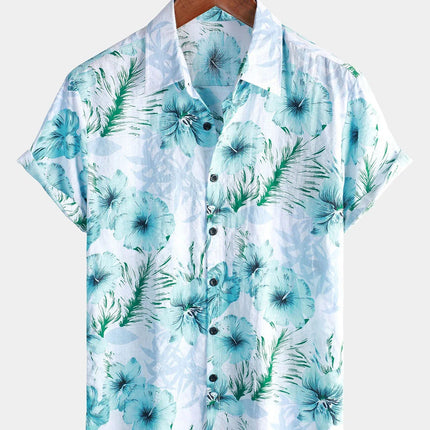 Summer Mens Striped Floral Patchwork Hawaiian Shirt 3D Print Short Sleeve Pocket Casual Oversized Beach Camisa Havaiana Listrada