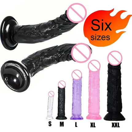 Realistic Anal Butt Plug Soft Jelly Dildo Suction Cup G Spot Anal Vaginal Masturbators Penis Dick Adult Sex Toys For Women Men