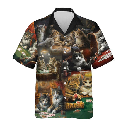Summer Poker Casino Hawaiian Shirt Men Fashion 3d Printed Playing Card Button Down Shirt Women Lapel Short Sleeve Aloha Blouse