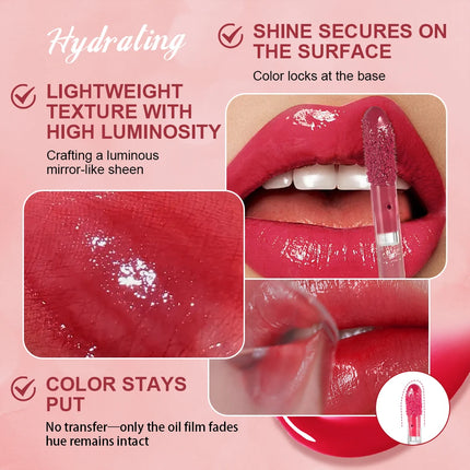 Lakerain Juicy Glow Tint Long-Lasting Mirror Shine Smooth Radiant Lip Tint Deep Moisturizing  Brightening Juicy Glow Lipstick