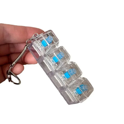 #LED Keyboard Keychain Fidget Toys Crystal Clicker Sensory Toy for Stress Relief Keyboard Keychain Fidget Gadget for Adults Kids