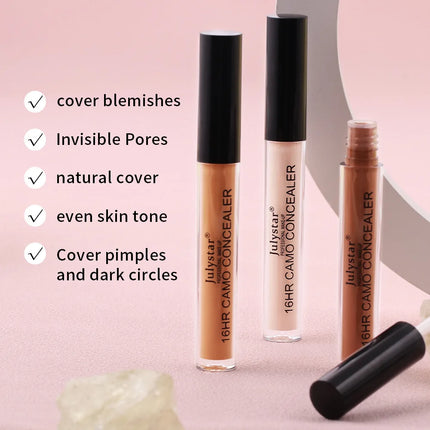 Julystar 6 Color Concealer Waterproof Portable Concealer Speckle Tattoo Cover Up Skin Liquid Foundation 16 Hr Lasting Cosmetics