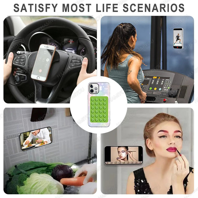 Silicone Suction Phone Holder Adhesive Suction Cup Wall Cupping Phone Pack Single-Sided Case Mount for TikTok Videos Selfies