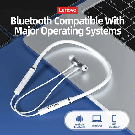 Origial Lenovo HE05X Ⅱ Magnetic Neck Strap Earphones Wireless Bluetooth V5.0 Neckband Headphones Waterproof Sport Headset