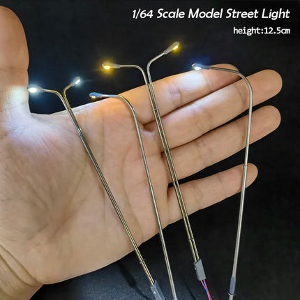 1/64 scale miniature metal street lamp model micro landscape street lighting sand table model light train railway layout 12.5cm