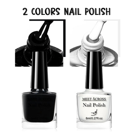 2pcs 8ml Water-Based Nail Polish Set Long Lasting Quick Drying No Need of Lamp to Cure Nail Supplies Vernis for Nails Manicure