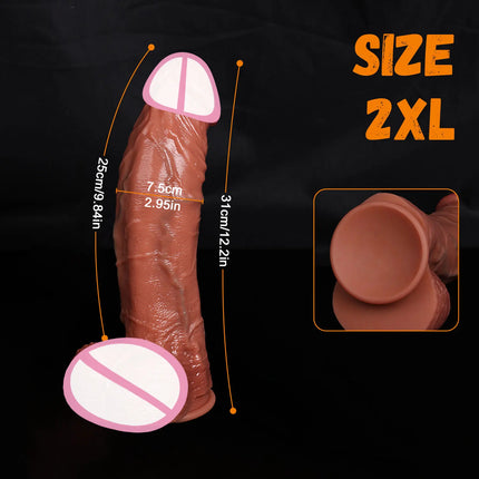 Oversize Realistic Dildo Vagina Anal Masturabtion Soft Silicone Penetration Penis G-Point Stimulator Dick Sex Toys for Women Men
