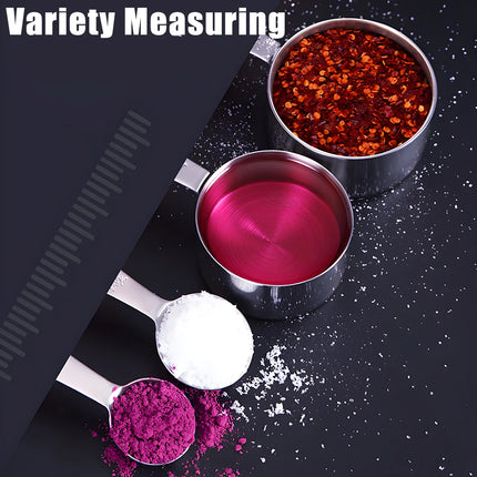 Stackable Measuring Cups and Spoons Set Baking Tools Stainless Steel Coffee Measuring Spoon Kitchen Accessories 1/4/6 PCS