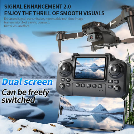 E88 Pro Foldable Drone Dual HD Camera Optical Flow Positioning 2.4G Signal 100M Remote Range One Key Takeoff Landing Return Outdoor Aerial Drone