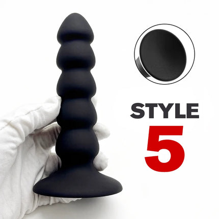 Silicone Base of Suction Cup Anal Plug Big Butt Plug Anal Erotic Sex Toys Pleasure Anal Stimulation Beads Adult Erotic Sex Toy