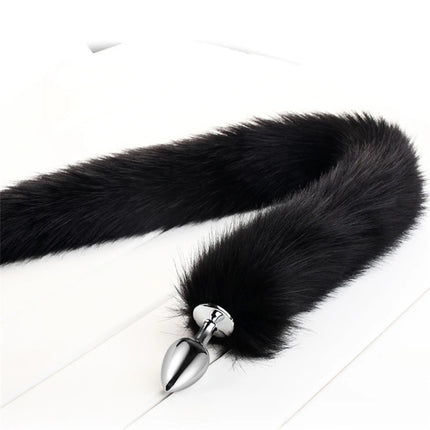 78cm Red Long Fox Tail Anal Plug Metal Butt Plug Prostate Massager Erotic Cosplay Accessories Adult Novelty Sex Toys For Couples