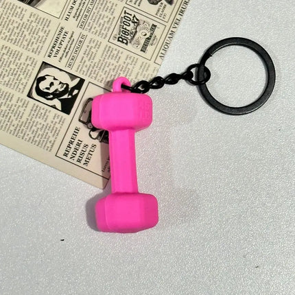Mini Barbell Plates Key Chain Water Cups Creative Simulation Dumbbells Keyring Kettlebells Bag Charm Fitness Series Pendant