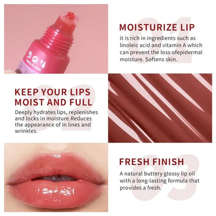 Hose Pearl Chain Lip Butter Balm Glaze Waterproof Lasting Gloss Moisturizing Water Light Mirror Lipstick Shine