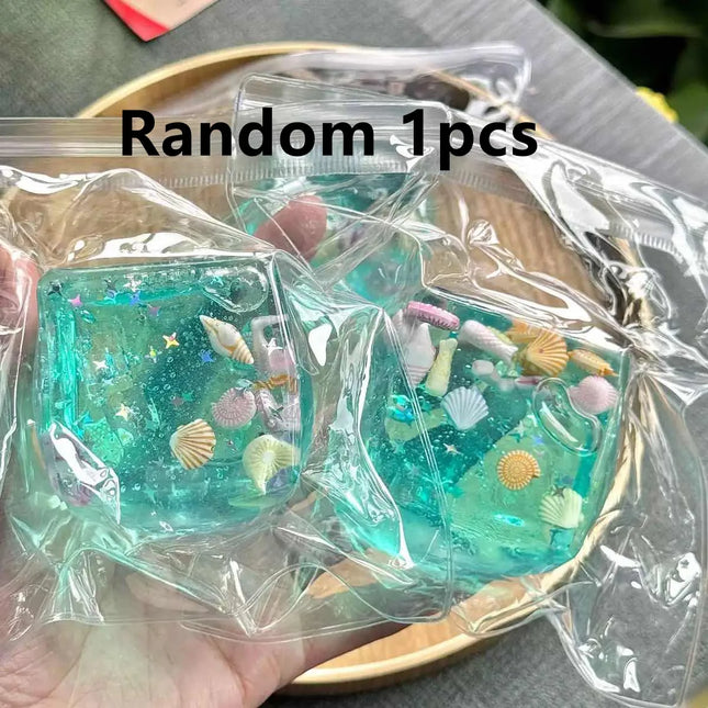 Adult Squishy Ocean Blocks Stress Balls Autism Sensory Toys Stress Anxiety Relief Fidget Toys Maltose Water Ball Gifts Bulk