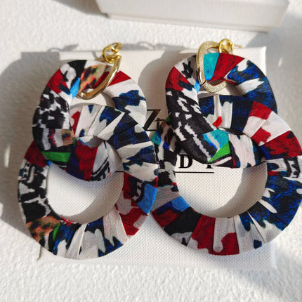 Original Design Handmade Custom Silk Earrings Exaggerated Large Hoops Fashionable Minimalist Women's Large Loop Earrings