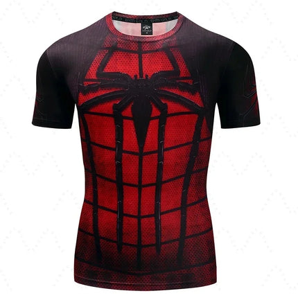 New 2026 Summer Boys Marvel Spider Man Set Series Cool 3d Printed T-Shirt Hip Hop Sports Sweat Absorbing Boys And Girls T-Shirts