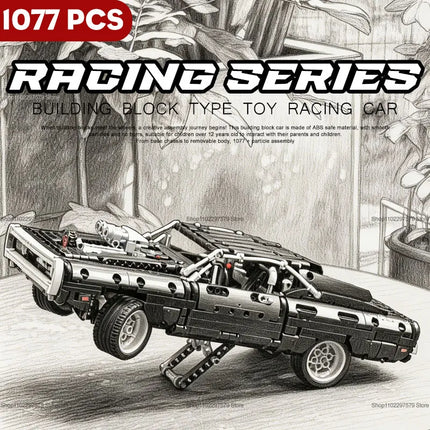 1077PCS Building Blocks Racing Series DIY Educational STEM Toy Set Unique Model Assembly Kit for Kids Teens Adult Christmas Gift