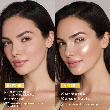 Lakerain Silken Touch Highlight Powder Smooth Texture Luminous Finish Long Lasting Makeup Waterproof Baked Highlighter Powder