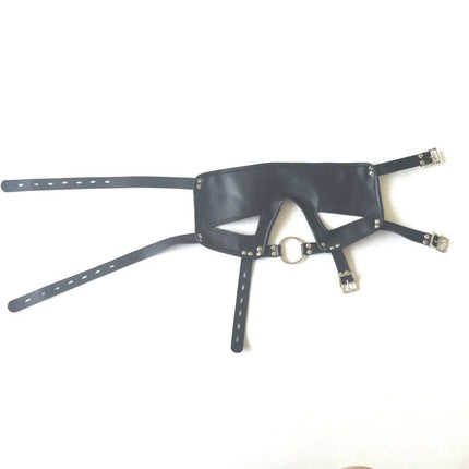 Faux Leather Head Harness Straps Mask Adult Products Oral Fixation Open Mouth Gag BDSM Bondage Roleplay Sex Toys for Women Men