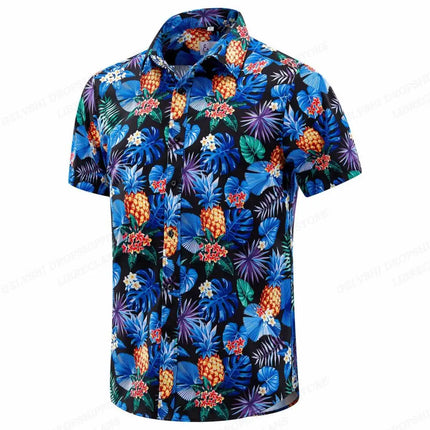 Floral Hawaiian Shirt Tropic Leaf 3d Printed Shirts Men Women Fashion Oversized Blouse Men's Vocation Lapel Shirt Beach Camisas