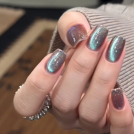 MN 10ML 2026 New Cyber Fluorite Cat Eye Gel Polish Iridescent Glass Bead Porcelain White Light-Chasing Cat Eye Nail Art Supplies