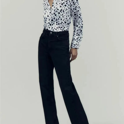 Classic Silk Satin Feel Shirt New Spring Collection Long Sleeve Polyester Fabric Women's Premium Fashion Regular Length