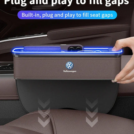 Car USB Charging Multifunction Seat Crevice Storage Box For Volkswagen Amarok Tiguan Polo Jetta GTI Golf Passat Touareg Magotan
