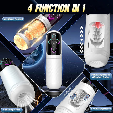 KUSHOR Heating Automatic Male Masturbator AI & APP Control Blowiob Machine Pocket Pussy Penis Pump LCD Display Sex Toys for Men