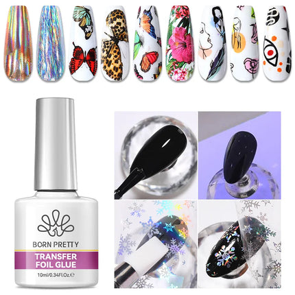 BORN PRETTY 10ml Transfer Foil Nail Gel Polish Semi-Permanant Varnish For Adhesive Sticker Soak Off UV LED Gel Nail Art Manicure