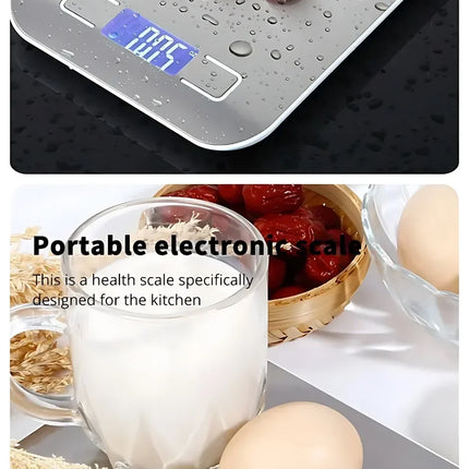 5kg/1g Digital Kitchen Scale LED Stainless Steel High-precision Electronic Scales Home Jewelry Food Weighing Baking Tools